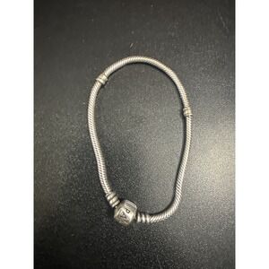 Pandora Moments Snake Chain Bracelet Sterling Silver 925 Barrel Clasp 7.5in 19cm